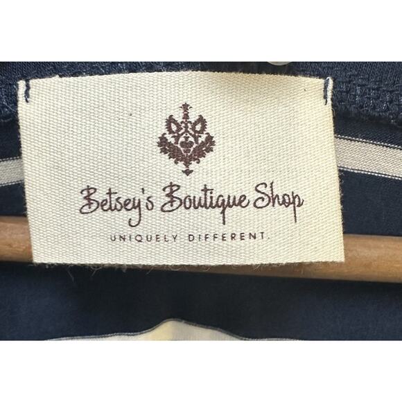 Betsey’s Boutique Shop Striped T-Shirt Bundle Navy Mustard Yellow Size XL - Picture 3 of 4